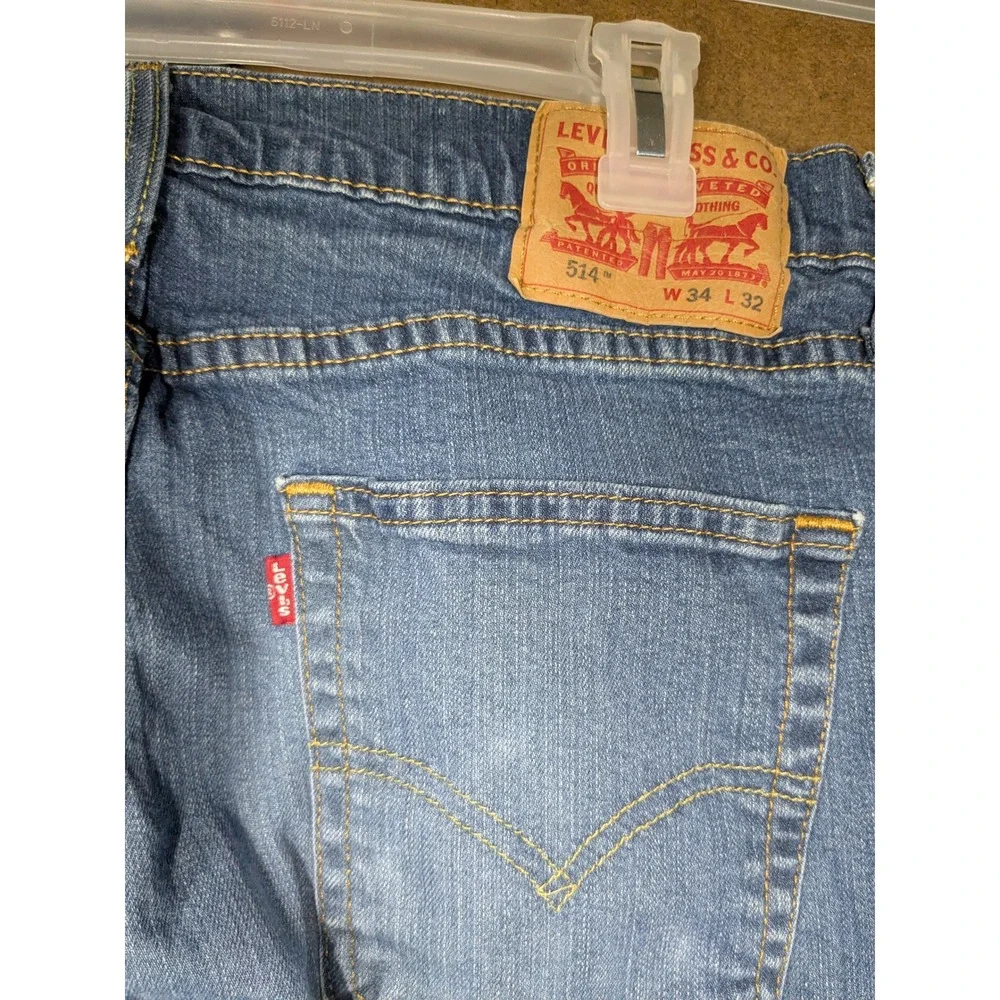 Levis 514 Straight Fit Mens Blue Denim Jeans Medium Wash W34 L32 00514-0403